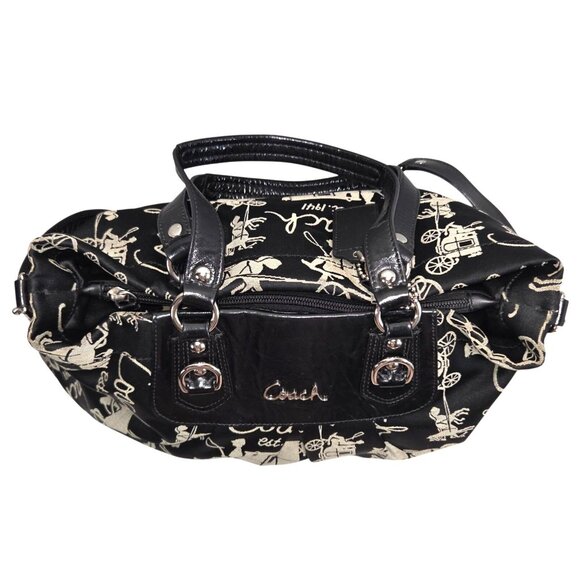 Coach Ashley F15656 Black Horse & Carriage Anniversary Satchel Handbag Purse - Picture 10 of 15
